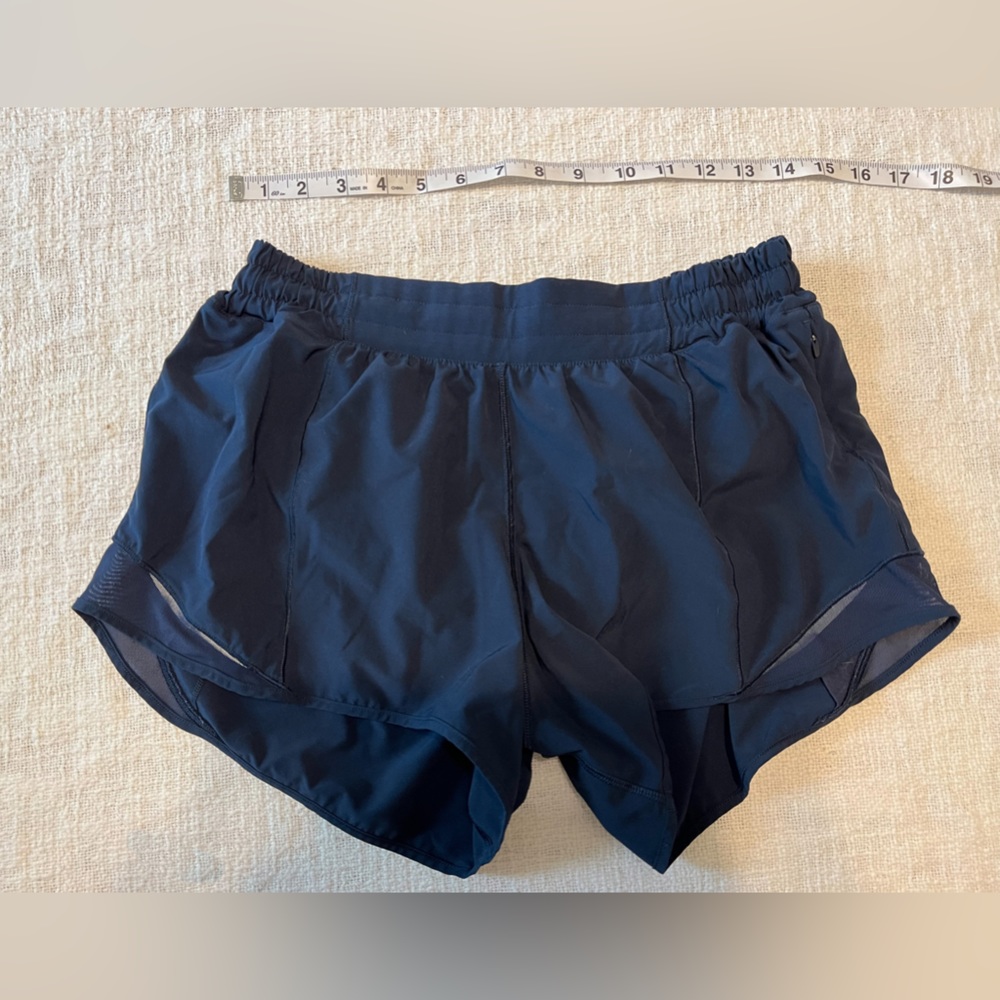 ****NOT For Sale****. Lululemon 2.5” high-waisted Hotty Hot shorts in navy blue